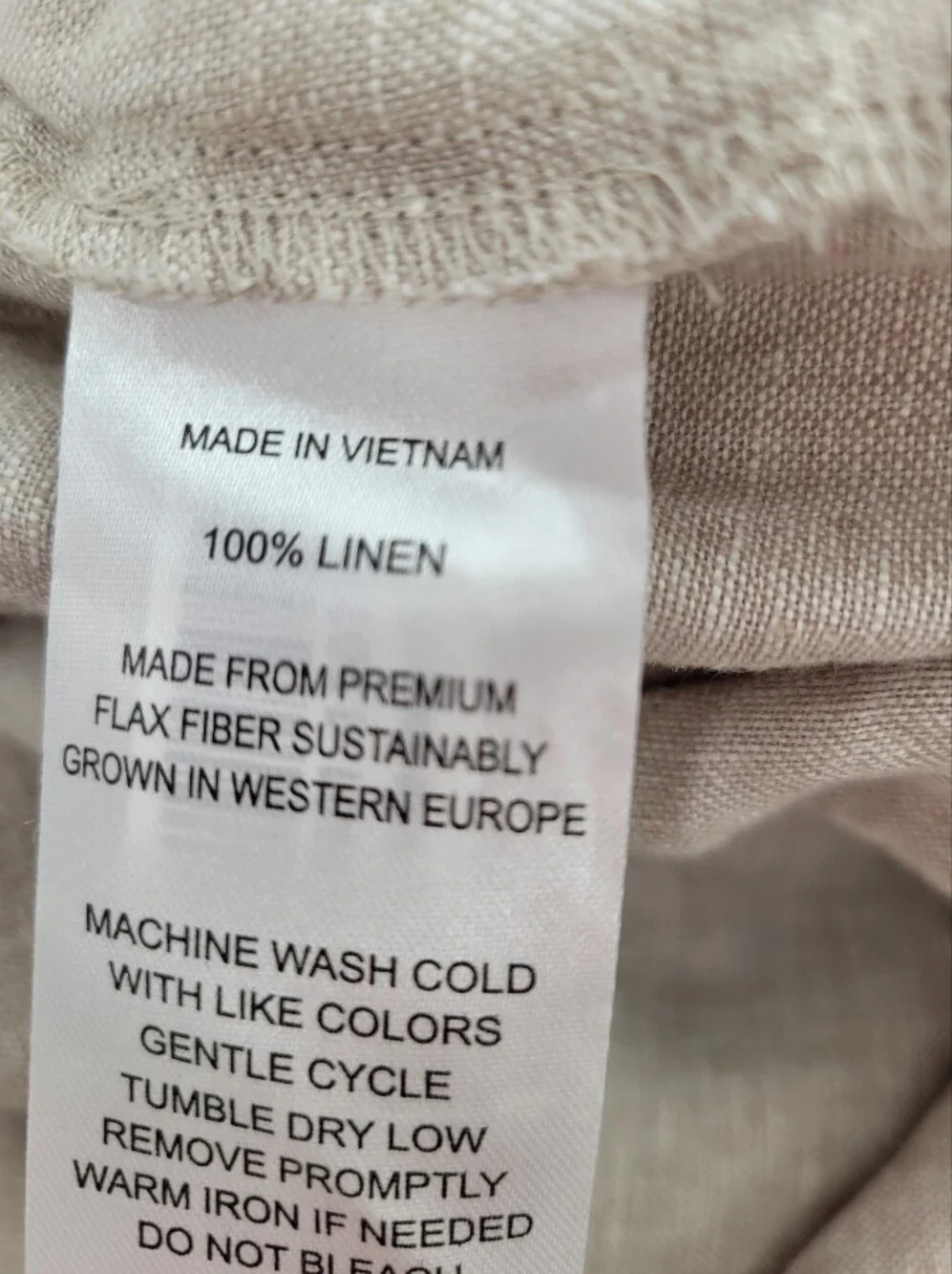 Quince Light Beige Relaxed-Fit Linen-Blend Chinos Size XL
